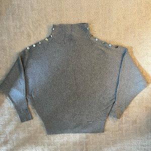 Grey camel neck ribbed sweater